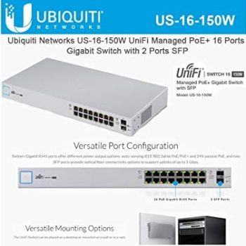 Ubiquiti switch 8 puertos administrado SFP 150W US-8-150W