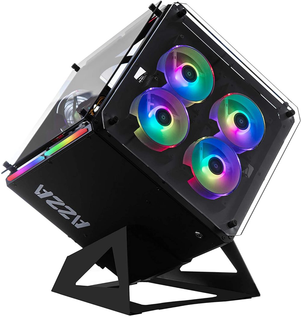 AZZA Cubo CASE w/DRGB vidrio templado negro CA-AZZA-802F