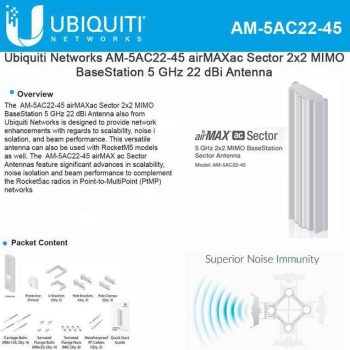 ¡Oferta! Ubiquiti 5GHz airMAX ac 45° Sector 22dBi AM-5AC22-45