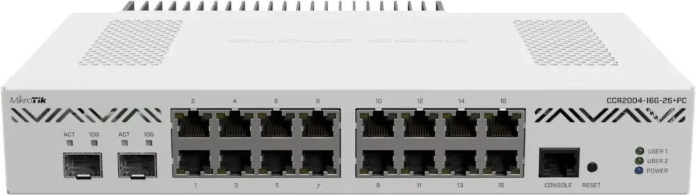 Mikrotik Router Ethernet 16 puertos 2 sfp CCR2004-16G-2S+PC
